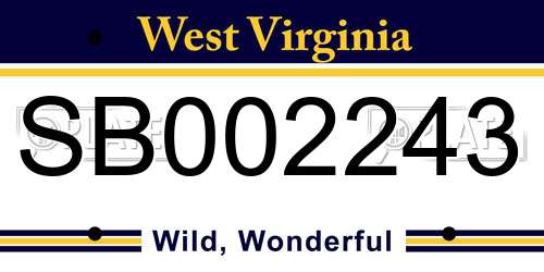 SB002243 West Virginia License Plate