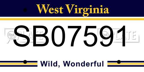 SB07591 West Virginia License Plate