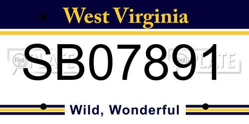 SB07891 West Virginia License Plate
