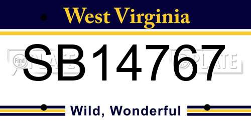 SB14767 West Virginia License Plate
