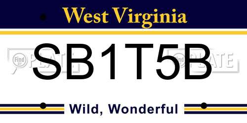 SB1T5B West Virginia License Plate