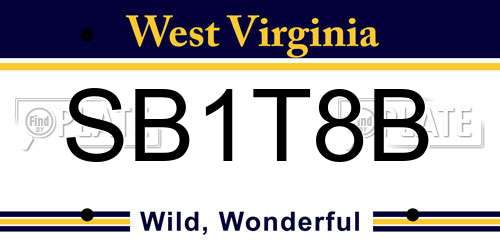 SB1T8B West Virginia License Plate