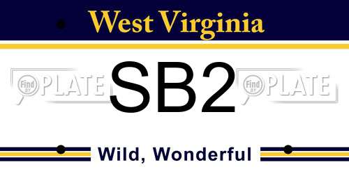 SB2 West Virginia License Plate