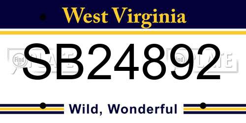 SB24892 West Virginia License Plate