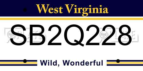 SB2Q228 West Virginia License Plate