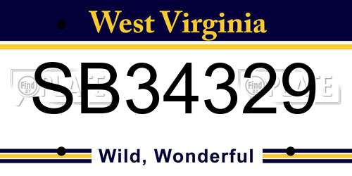 SB34329 West Virginia License Plate