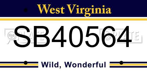 SB40564 West Virginia License Plate