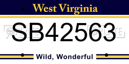 SB42563 West Virginia License Plate