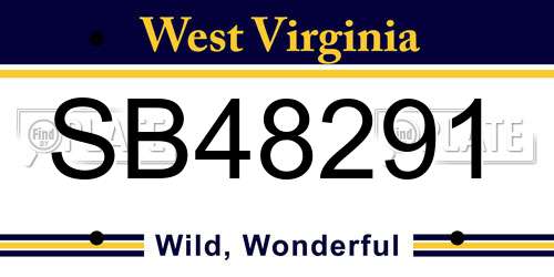 SB48291 West Virginia License Plate