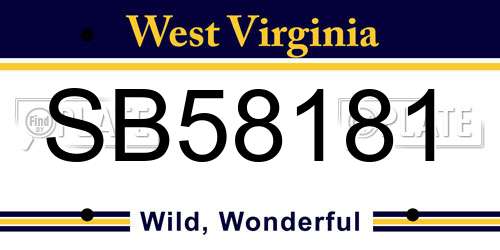 SB58181 West Virginia License Plate