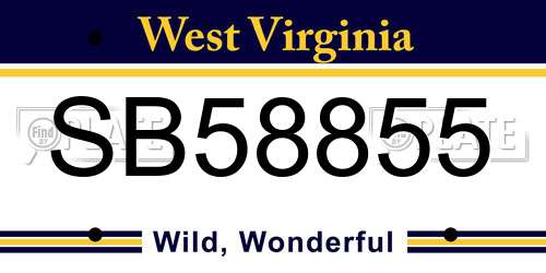 SB58855 West Virginia License Plate