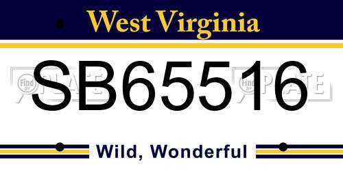 SB65516 West Virginia License Plate