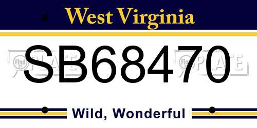 SB68470 West Virginia License Plate
