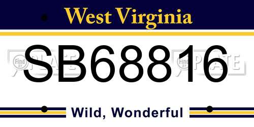 SB68816 West Virginia License Plate