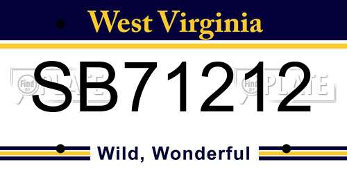 SB71212 West Virginia License Plate