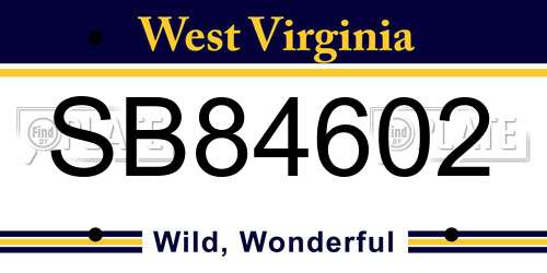 SB84602 West Virginia License Plate