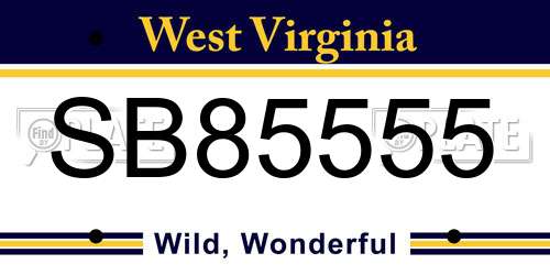 SB85555 West Virginia License Plate