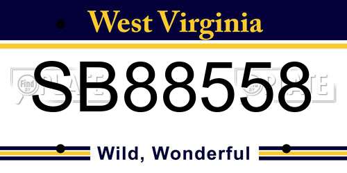 SB88558 West Virginia License Plate
