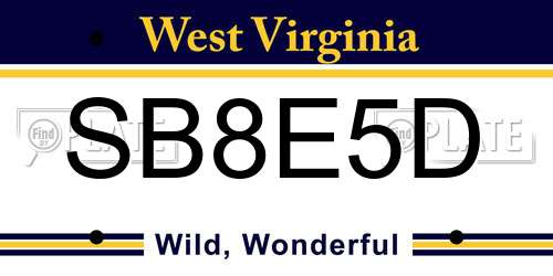 SB8E5D West Virginia License Plate