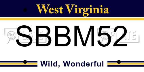 SBBM52 West Virginia License Plate