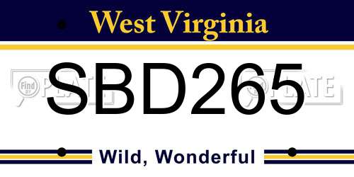 SBD265 West Virginia License Plate