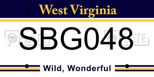 SBG048 West Virginia License Plate