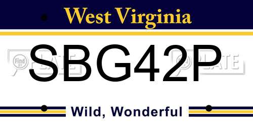 SBG42P West Virginia License Plate