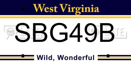 SBG49B West Virginia License Plate