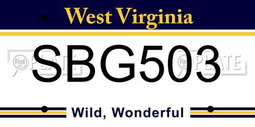 SBG503 West Virginia License Plate