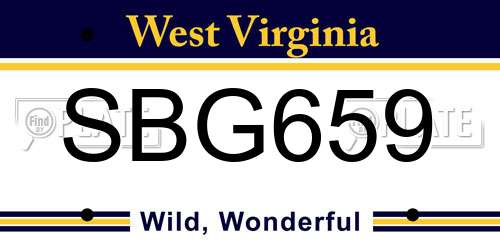 SBG659 West Virginia License Plate