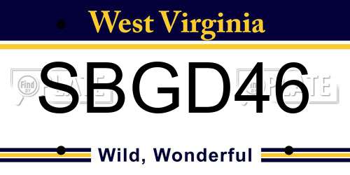 SBGD46 West Virginia License Plate