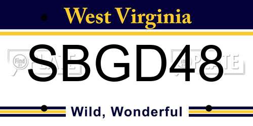 SBGD48 West Virginia License Plate