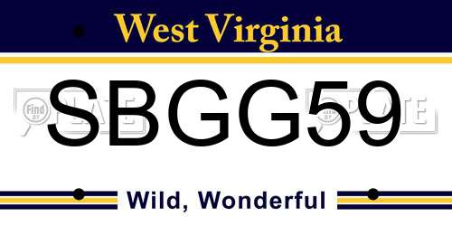 SBGG59 West Virginia License Plate