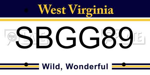 SBGG89 West Virginia License Plate