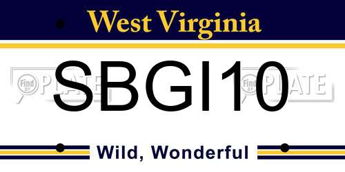 SBGI10 West Virginia License Plate
