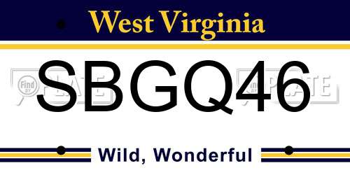 SBGQ46 West Virginia License Plate