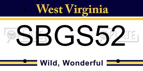 SBGS52 West Virginia License Plate