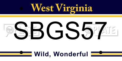 SBGS57 West Virginia License Plate