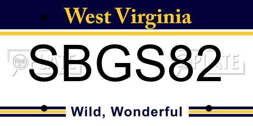 SBGS82 West Virginia License Plate