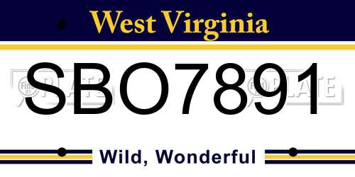 SBO7891 West Virginia License Plate