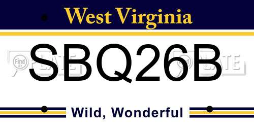 SBQ26B West Virginia License Plate