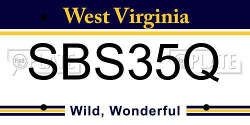 SBS35Q West Virginia License Plate