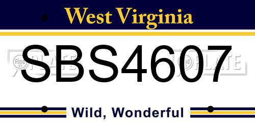 SBS4607 West Virginia License Plate