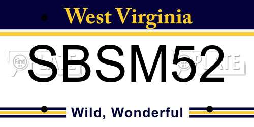 SBSM52 West Virginia License Plate