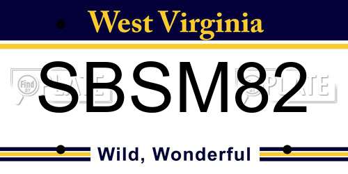 SBSM82 West Virginia License Plate