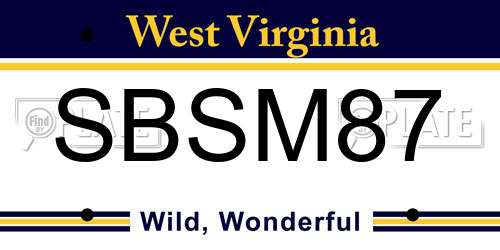 SBSM87 West Virginia License Plate