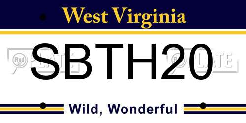 SBTH20 West Virginia License Plate