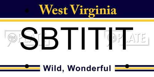 SBTITIT West Virginia License Plate