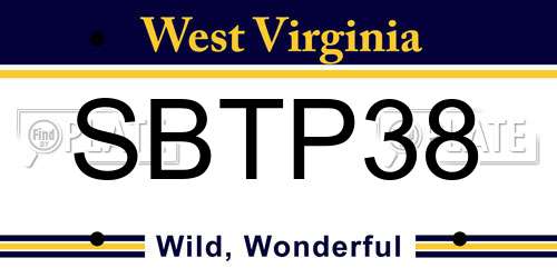 SBTP38 West Virginia License Plate