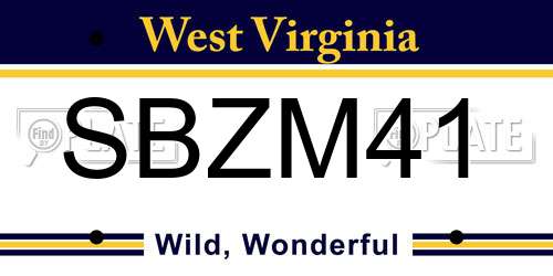 SBZM41 West Virginia License Plate